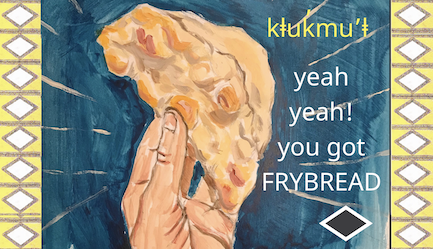 Example from the game. Vocabulary splash screen for frybread.